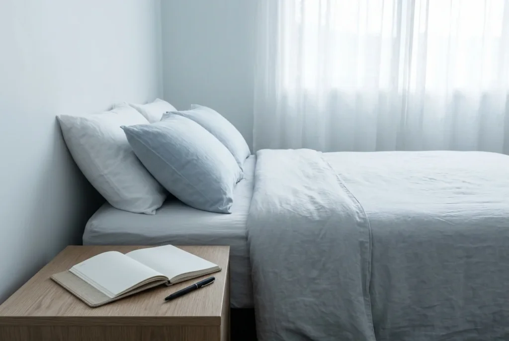 Sleep diary on nightstand - CBT-I exercises