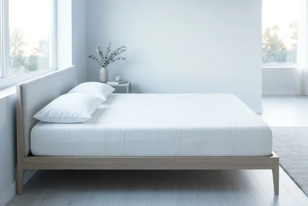 White mattress with soft morning light
