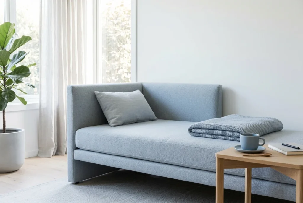 Bright daybed with coffee - power nap